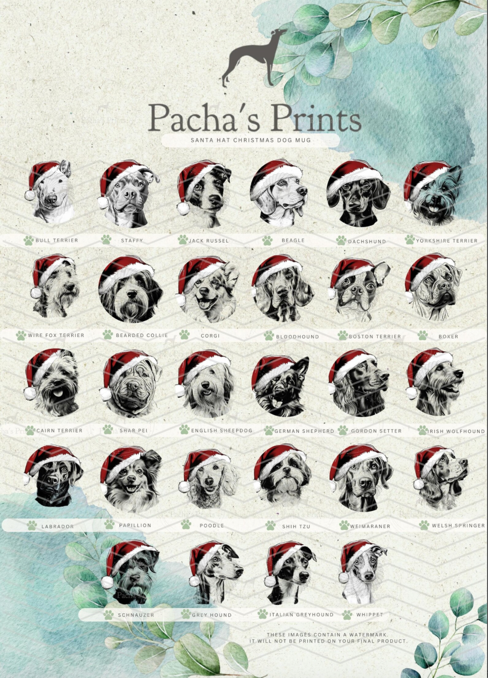 Christmas Dog Santa mug